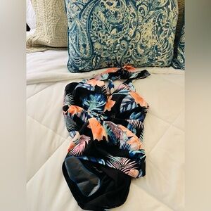 DKNY Black and Multicolor One Piece Swimsuit